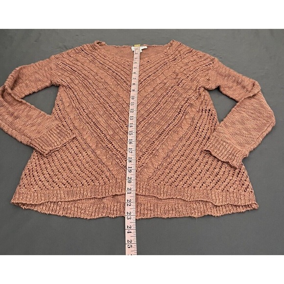 Cloud Chaser Sweater Womens Small Pink Pullover Open Knit Top - Picture 10 of 11